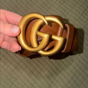 Gucci Brown Belt with Gold GG Buckle